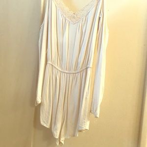 Cream long sleeve romper